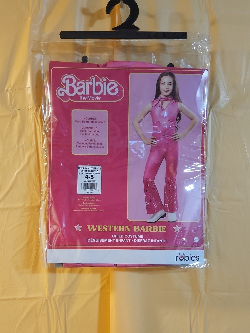 BARBIE THE MOVIE WESTERN BARBIE COSTUME: RUBIES: NEW IN PACKAGE: XS (4-5)